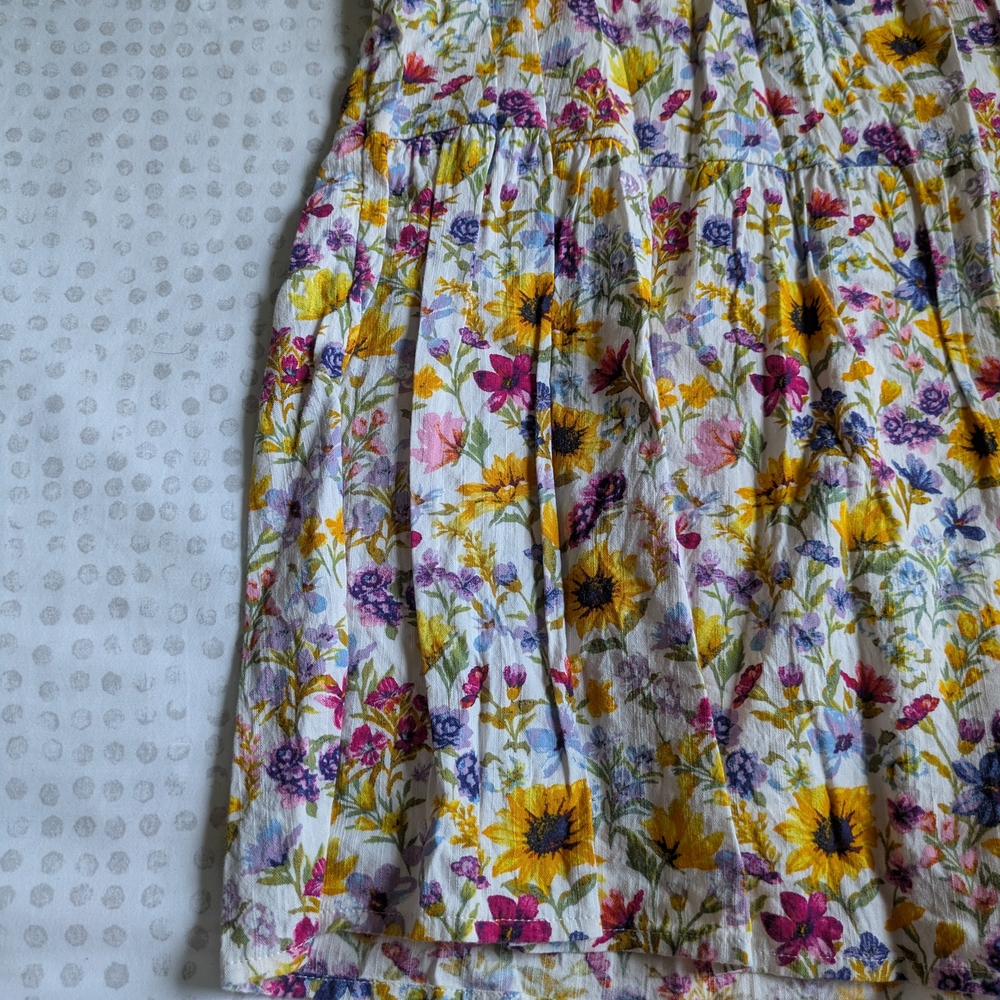 Old Navy Yellow and Blue Tiered Puff Sleeve Sundress - Picture 3 of 6